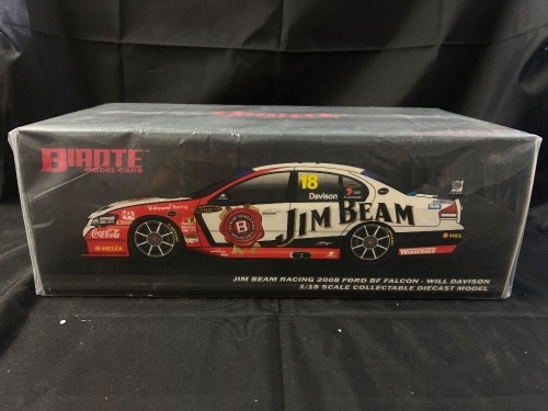2008 Ford Falcon BF XR8 #18 Will Davison - DJR Jim Beam ATCC - 0040/0500 - Biante - B18302C - Car Signed Dick Johnson On Roof