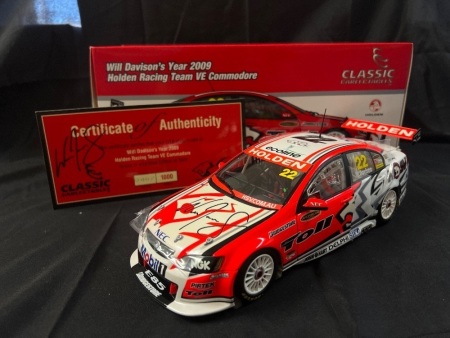 2009 Holden Commodore VE #2 Will Davison - Holden Racing Team - ATCC - 0407/1000 - Classic Car - 18381 - Car On Bonnet & Certificate Signed Will Davison