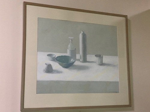 Original Framed David Moore Still Life - Gouache on Paper