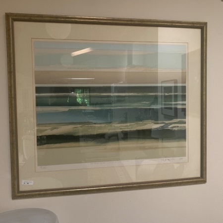 Abstract Landscape Framed Screenprint 65/150 Signed Nils Burwitz 1978