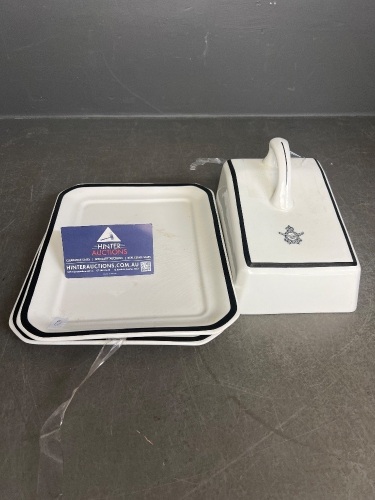 Royal Australian Air Force Ceramic Cheese Dish with 2nd Base Plate