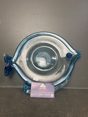 Murano Hand Blown Studio Blue Art Glass Fish