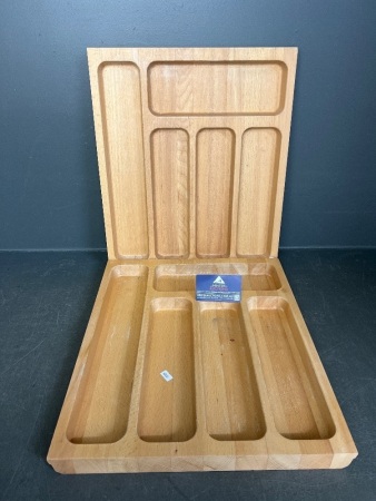 2 x Wooden Cutlery Trays