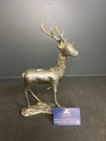 Silver-Tone Metal Deer Decor