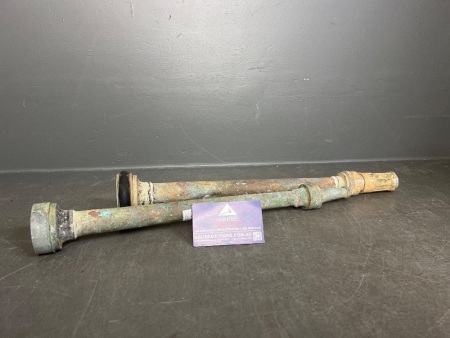 2 x Vintage Brass and Copper Fire Hose Nossle