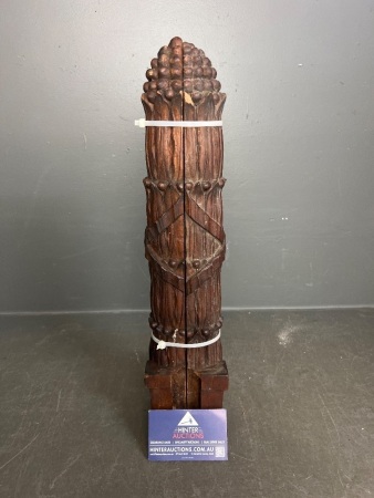 Vintage Hand-Carved Wooden Fragment