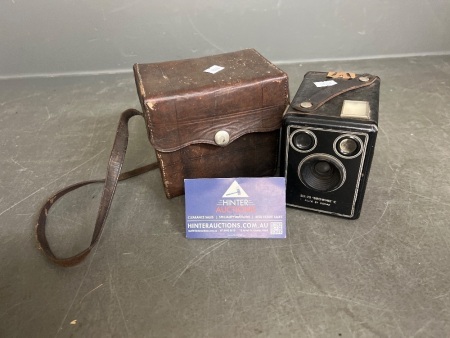Vintage Six-20 'Brownie' C Box Camera made by Kodak in Original Leather Carrying Case