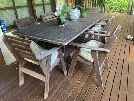 Large Hardwood Dining Setting with Table & 8 Chairs