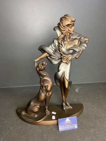 VIntage Alex Danel Art Deco Feline Mystique Sculpture - AF