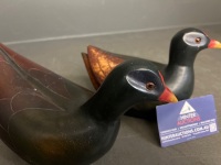 Hand Carved Knysna Moorhen x 2 AF - 2