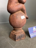 Cast Iron Angel on a Ball Figurine - 3