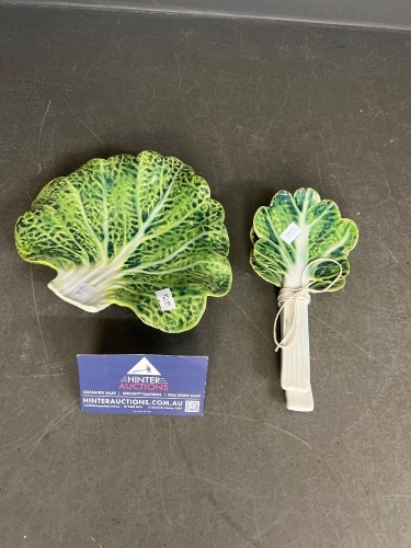 Cabbage Leaf Servers and Plate