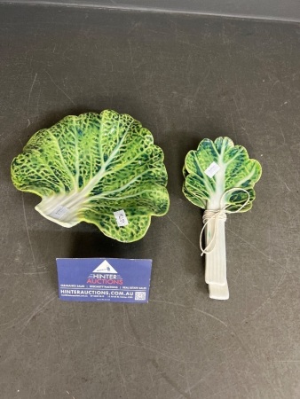 Cabbage Leaf Servers and Plate