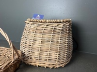 Fishing Creel and Woven Carry Basket - 3