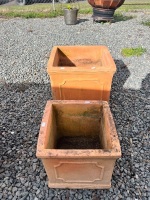 2 x Square Terracotta Pots