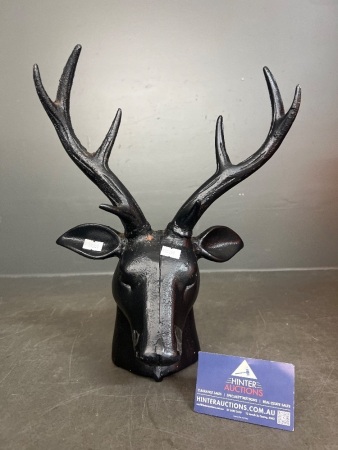Cast Iron Stag Head Sculpture