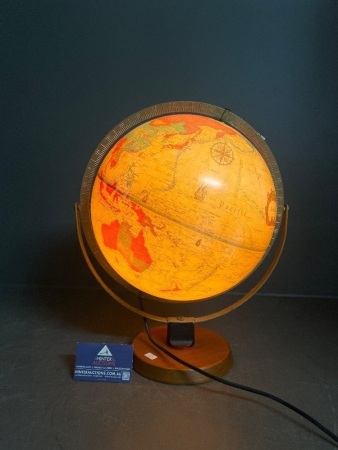 Vintage Illuminated World Globe