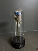 Dark Blue Gold-Trimmed Eternal Rose Statue