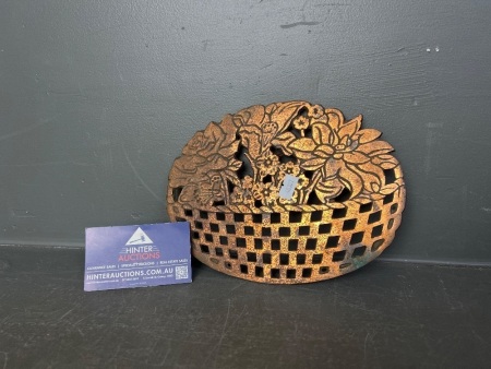 Ornate Copper-Plated Cast Iron Trivet