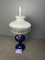 Aladdin Cobalt Blue Lincoln Drape Oil Lamp