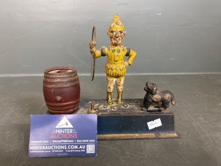 Vintage Cast Iron Trick Tog Novelty Money Box