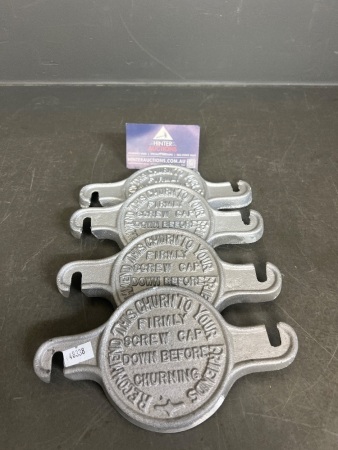 4 x Cast Aluminum Butter Churn Lids