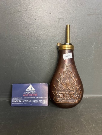 Vintage Brass and Copper Gun Powder Flask