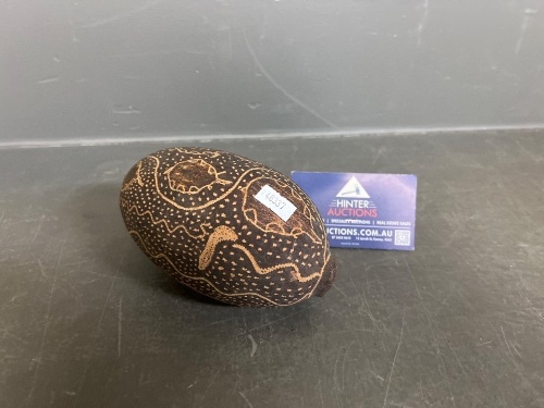 Traditional Australian Carved Boab Nut - Hand Etched