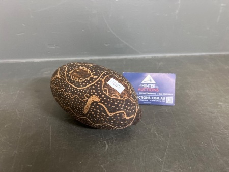 Traditional Australian Carved Boab Nut - Hand Etched