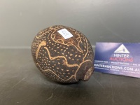 Traditional Australian Carved Boab Nut - Hand Etched - 3