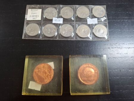 2001 State Set of Coins - Plus 2 x World Expo Copper Medallions