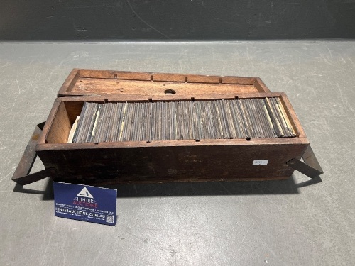 Antique Wooden Slide Case