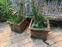 Asstd Lot of 6 Terracotta Pots inc. 3 Square, 1 Lge Salt Glazed Bowl + 2 Urns - 2