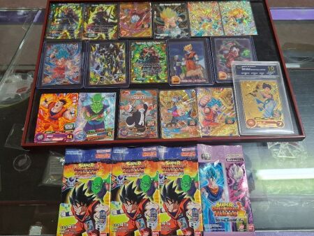 Dragon Ball Z Collectors Cards - Most In Mint Condition and In Sleeves - Features Graded 10 Card Packs Unopened - Full Art Cards - Rare Art Cards