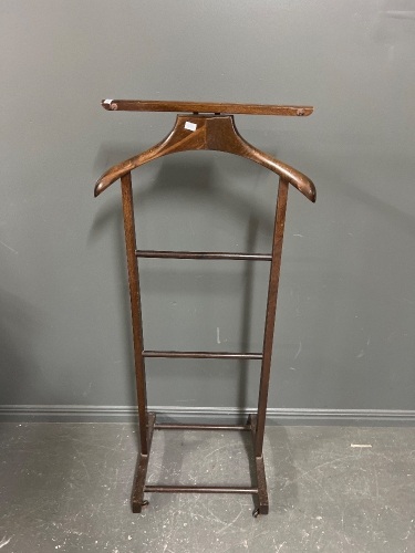 Wooden Valet Stand on Casters