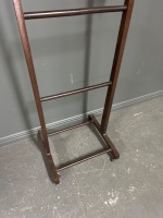 Wooden Valet Stand on Casters - 3