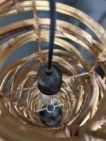 2 x Stacked-Ring Woven Cane Lamps - 3