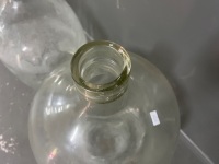 2 x Round Glass Demijohns - 3