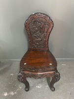 Hand-Carved Wooden Chair