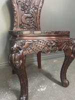 Hand-Carved Wooden Chair - 3