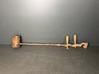 Hand-Carved Wooden Mallet with Dragon Head Decor