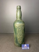 John Dewer and Sons LTD - Perth Scotland - Green Bound Bottle in Leather like Material