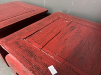 Stacked Traditional Wooden Pedestal Display Tables - 3