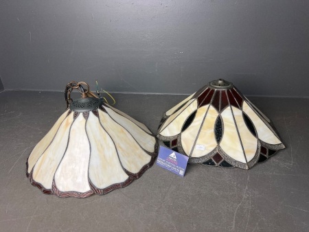 Vintage Tiffany-Style Stained Glass Light and Extra Shade