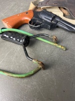 Wooden Pistol with Shoulder Holster and Slingshot - 3