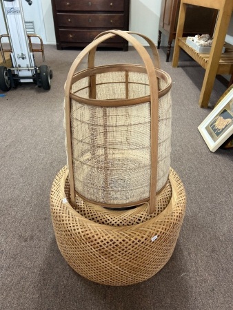 Modern Cane and Cloth Light Shade - REMOVED BY VEDOR
