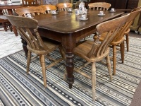 Large Australian Cedar Colonial Dining Table with 8 Dining Chairs - 2