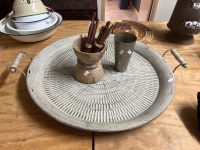 Small Aluminium Hand Beaten Platter - Indian - REMOVED BY VEDOR