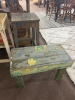 Small Timber Occasional Side Table and Timber Stool