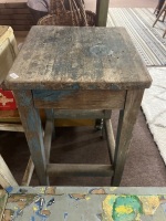 Small Timber Occasional Side Table and Timber Stool - 3
